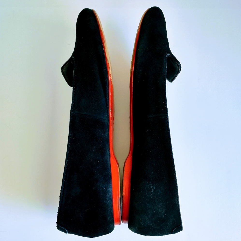 YSL Yves Saint Laurent Black Suede Shoes.(Size 37) Made in Italy. Gold-tone Logo - Picture 7 of 14